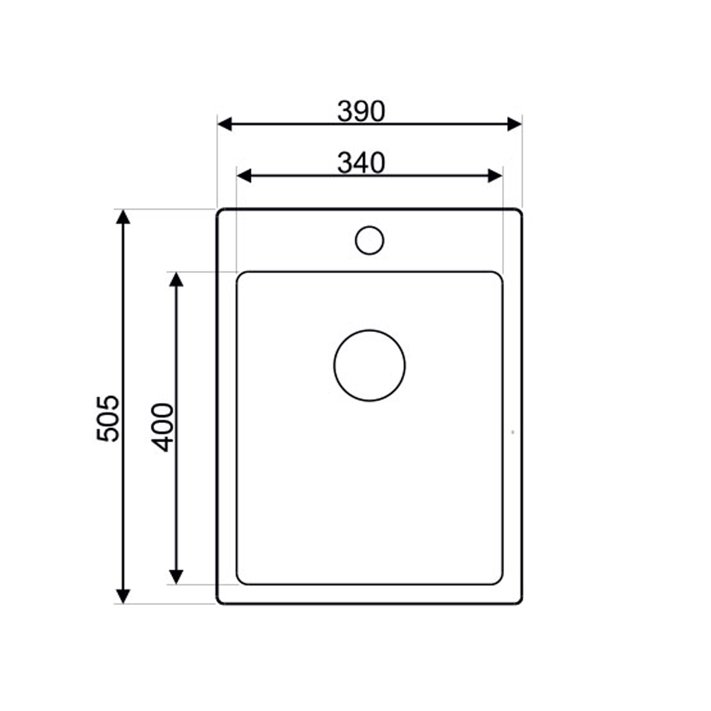 Metalac Ideal 340 jednodelna inox sudopera sa sifonom Ø90 tehnicki crtez Metalac Ideal 340 jednodelna inox sudopera sa sifonom Ø90 tehnicki crtez