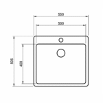 Metalac Ideal 500B jednodelna inox sudopera sa sifonom Ø90 tehnicki crtez
