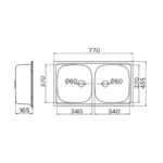 Metalac Luna Flex 2D dvodelna sudopera Ø60 tehnicki crtez