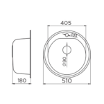 Metalac Venera 510 okrugla inox sudopera Ø90 tehnicki crtez