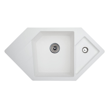 Metalac xDiamond granitna sudopera sa sifonom Ø90 Bela
