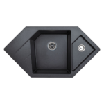 Metalac xDiamond granitna sudopera sa sifonom Ø90 Crna