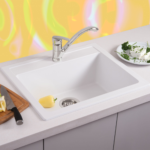Metalac xQuadro 60 granitna sudopera Ø90 Bela
