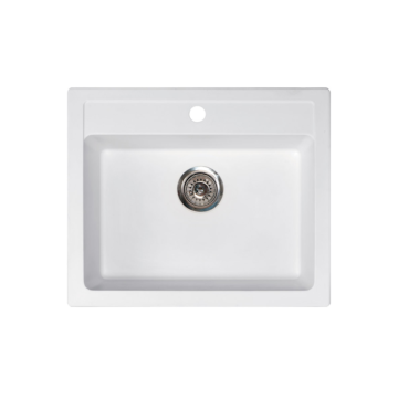 Metalac xQuadro 60 granitna sudopera Ø90 Bela