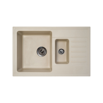 Metalac xQuadro Plus 1.5D granitna sudopera sa sifonom Ø90 Šampanj