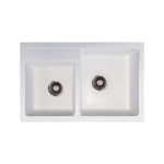 Metalac xQuadro Plus 2D granitna sudopera sa sifonom Ø90 Bela