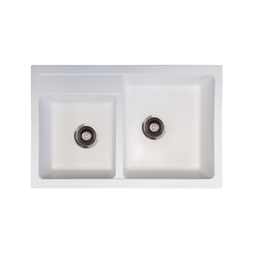 Metalac xQuadro Plus 2D granitna sudopera sa sifonom Ø90 Bela