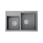 Metalac xQuadro Plus 2D granitna sudopera sa sifonom Ø90 Grafit