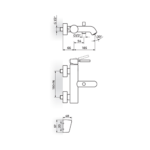 Rosan Gee.O baterija za kadu sa ručnim tušem tehnicki crtez