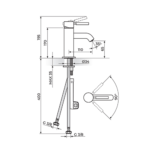 Rosan Gee.O baterija za lavabo tehnicki crtez