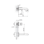 Rosan Gee.O uzidna baterija za lavabo tehnicki crtez