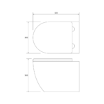 Copen konzolna WC šolja Tornado sa duroplast soft close daskom tehnicki crtez