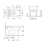 Geberit Selnova WC šolja za monoblok multi, rimfree tehnicki vrtez