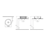 Isvea Ion lavabo Ø36 petrol green tehnicki crtez