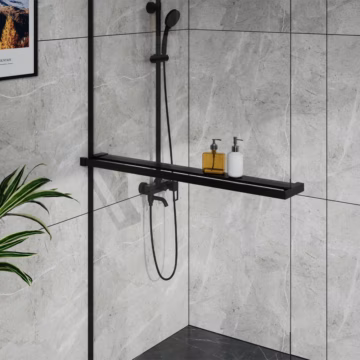 Kerasan polica za tuš kabinu Walk-in crna