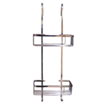 Ravna dvospratna hrom polica za tuš paravane POLKA-01C-S