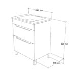 Rovas Aqua 65 PVC beli – donji deo sa umivaonikom tehnicki crtez