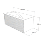 Troya 100 beli – donji deo sa umivaonikom tehnicki crtez