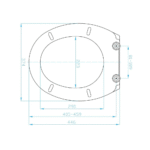 Daska za wc šolje duroplast Sandra tehnicki crtez