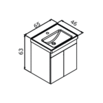 Dova 65 bela matt – set kupatilskog nameštaja