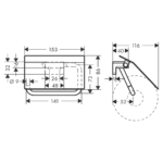 Hansgrohe AddStories držač toalet papira sa poklopcem hrom tehnicki crtez