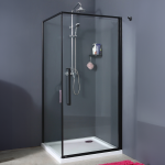 Kvadratni tuš paravan crni profili EXCLUSIVE-9090, 90x90x195