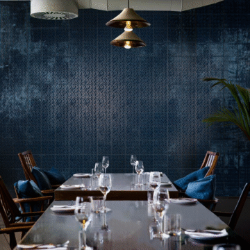 Sol Struttura Foglia Blu Glossy 3D 15x15