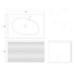 Copen Lumber 800 lavabo sa ormarićem tehnicki crtez