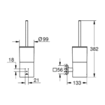 Grohe Allure wc četka konzolna tehnicki crtez