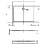 Kolpa San Flamenco kvadratna ugradna tuš kada tehnicki crtez