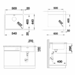 Blanco sudopera Adnano 500-U 522967 tehnicki crtez