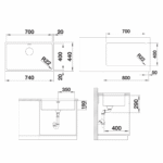 Blanco sudopera Adnano 700-U tehnicki crtez