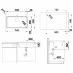 Blanco sudopera Etagon 700-IF + pribor sa p.č. tc