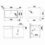 Blanco sudopera Etagon 700-U + pribor tc