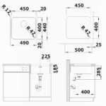 Blanco sudopera Solis 450-U 526120 tehnicki crtez
