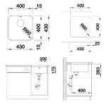 Blanco sudopera Supra 400-U tehnicki crtez