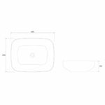 Copen nadgradni umivaonik 48,5x39,5 tehnicki crtez