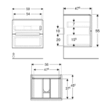 Geberit Modo ormarić za umivaonik sa dve fioke 59x47,9 502.878.01.1