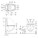 Geberit Modo wc šolja konzolna rimfree sa wc daskom 502.939.00.1
