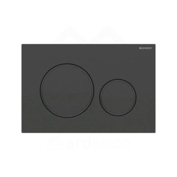 Geberit Sigma 20 Round Tipka za dvokoličinsku tehniku ispiranja crna mat/crna easy-to-clean 115.882.16.1