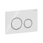 Geberit Sigma50 Round tipka za dvokoličinsko ispiaranje bela/hrom sjaj/bela – staklo 115.884.SI.1