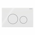 Geberit Sigma40 Round tipka za dvokolicinsku tehniku ispiranja bela staklo 115.628.SI .1
