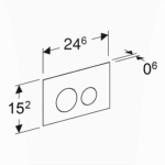 Geberit Sigma40 Round tipka za dvokoličinsku tehniku tehnicki crtez
