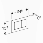 Geberit Sigma40 Square tipka za dvokoličinsku tehniku ispiranja tehnicki crtez