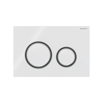 Geberit Sigma50 Round tipka za dvokoličinsko ispiranje bela/crni hrom/bela - staklo 115.651.SI.1