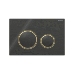 Geberit Sigma50 Round tipka za dvokoličinsko ispiranje crna/mesing/crna – staklo 115.652.SJ.1