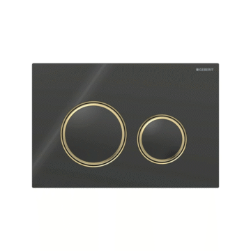 Geberit Sigma50 Round tipka za dvokoličinsko ispiranje crna/mesing/crna - staklo 115.652.SJ.1