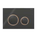 Geberit Sigma50 Round tipka za dvokoličinsko ispiranje crna/roze zlato/crna – staklo 115.650.SJ.1