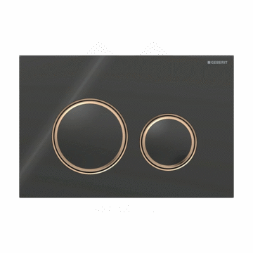 Geberit Sigma50 Round tipka za dvokoličinsko ispiranje crna/roze zlato/crna - staklo 115.650.SJ.1