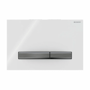 Geberit Sigma50 Square tipka za dvokoličinsku tehniku ispiranja bela/crni hrom 115.671.11.2